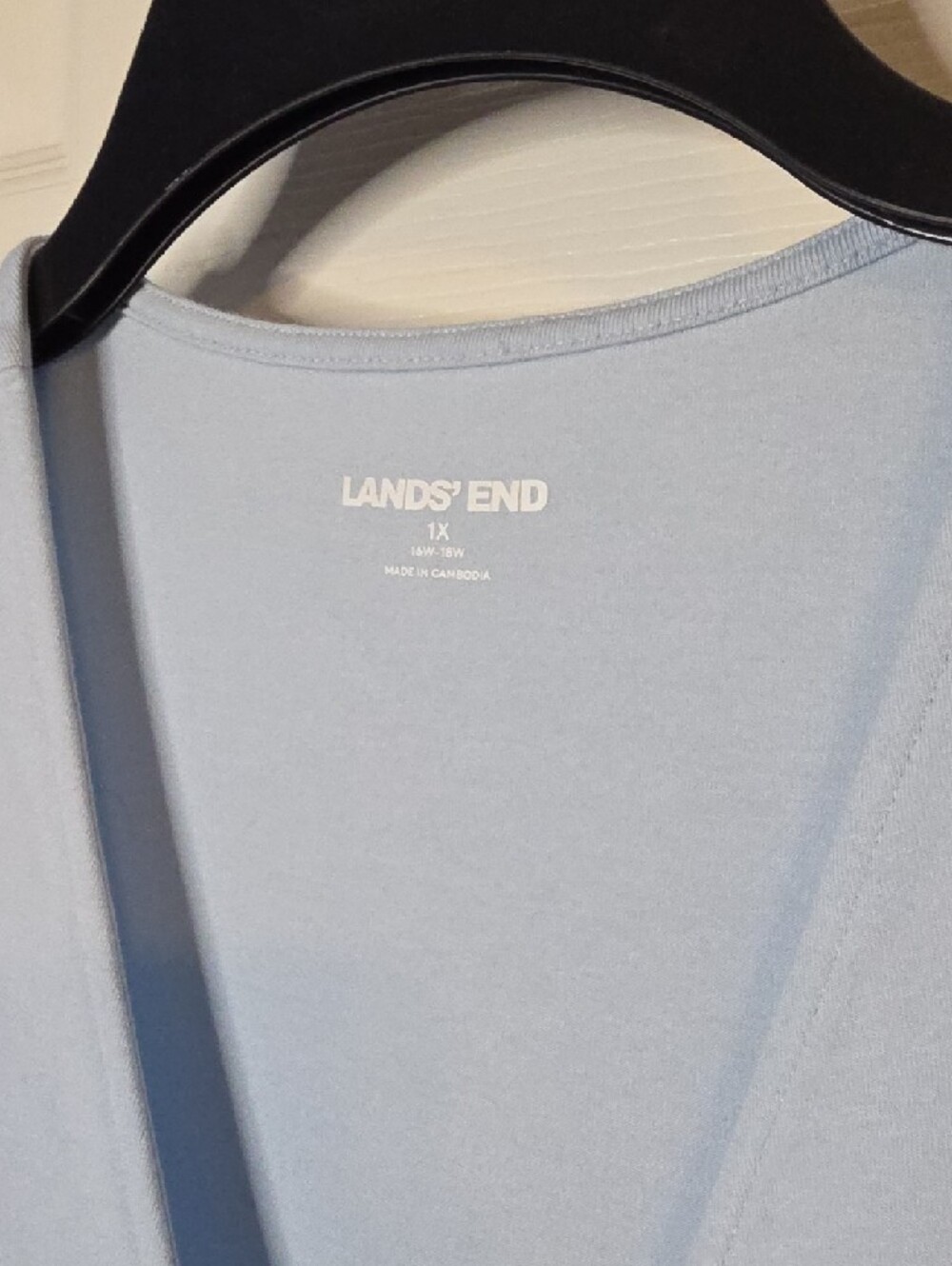 Lands' End Light Blue Wrap-Style 1X Dress - Picture 3 of 4